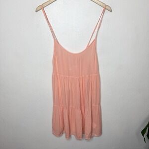 New Roxy Evening Breeze Cedar Wood Peach Dress Beach Vacation Women's Medium